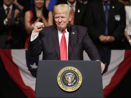 Trump fist Cuba speech (Lynne Sladky / Associated Press)