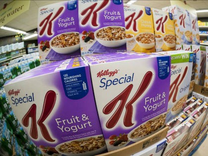 Boxes of Kellogg's Special K breakfast cereal in the grocery department of a store in New York on Monday, February 8, 2016. (�� Richard B. Levine) (Photo by Richard Levine/Corbis via Getty Images)