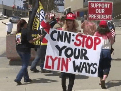 Main Street Patriots rally at CNN headquarters