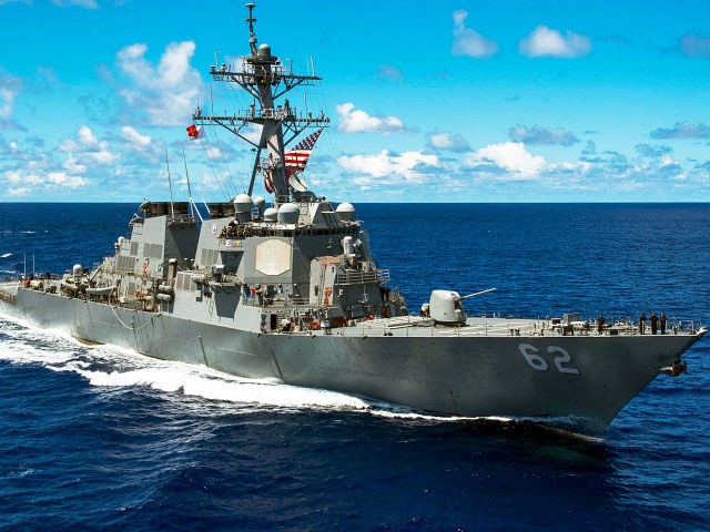 AT SEA - SEPTEMBER 8: (FILE PHOTO) In this handout photo provided by the U.S. Navy, the Arleigh Burke class guided-missile destroyer USS Fitzgerald (DDG 62) is on patrol on Sept. 8, 2014, in the U.S. 7th Fleet area of responsibility in support of security and stability in the Indo-Asia-Pacific …