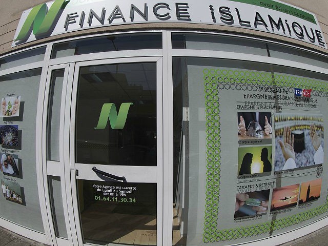 A photo taken on September 10, 2015 in Chelles, near Paris, shows an agency of the first Noorassur islamic bank in France. AFP PHOTO / JOEL SAGET (Photo credit should read JOEL SAGET/AFP/Getty Images)