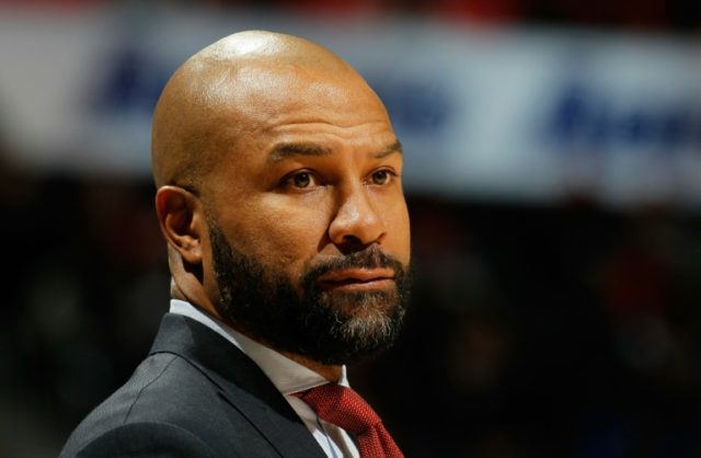 Derek Fisher, pictured in 2016, allowed his Cadillac to veer right onto a paved shoulder o