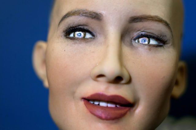 Sophia, a humanoid robot, is the main attraction at a conference on artificial intelligence this week but her technology has raised concerns for future human jobs