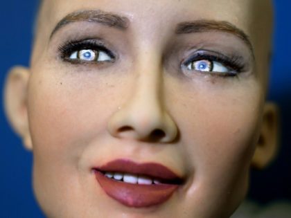 Sophia, a humanoid robot, is the main attraction at a conference on artificial intelligence this week but her technology has raised concerns for future human jobs