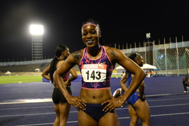 Elaine Thompson lowered her world-leading time in the 100m at the Jamaican Track and Field