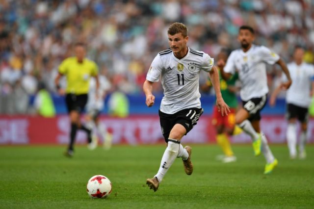 Germany's forward Timo Werner controls the ball during the 2017 FIFA Confederations Cup gr