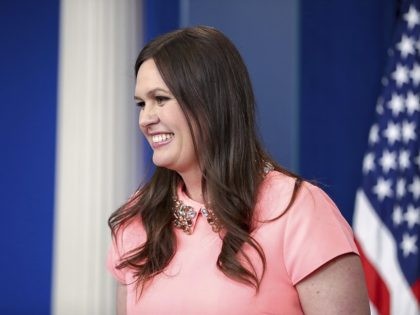 White House deputy press secretary Sarah Huckabee Sanders smiles during the daily press briefing at the White House in Washington, Friday, May 5, 2017. Sanders discussed the republican health care bill and other topics. (AP Photo/Andrew Harnik)