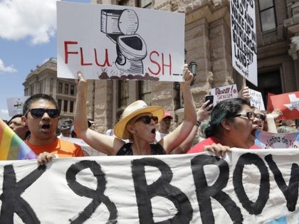 Protesters gather on the steps of the Texas Capitol while State lawmakers begin a special legislative session called by Republican Gov. Greg Abbott in Austin, Texas, Tuesday, July 18, 2017. Immigrant rights groups plan to increase protests of the new law that allows police to inquire about peoples' immigration status, …