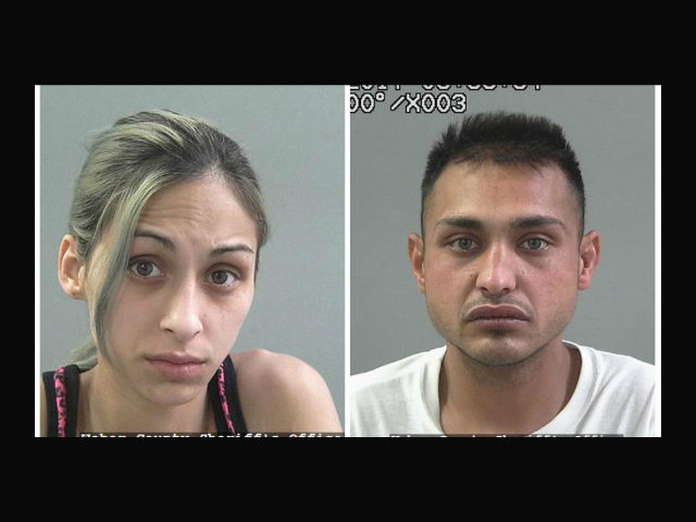 Brenda Emile, left, and Miller Costello, a couple who were arrested Friday, July 7, 2017,