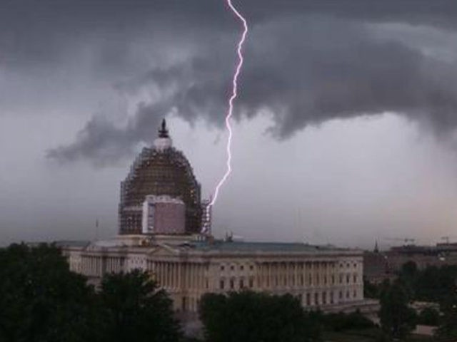 Capitol Hill lightning strike (Senate Sergeant-at-Arms via Associated Press)