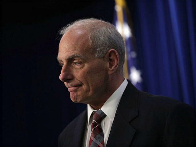 WASHINGTON, DC - APRIL 26: Homeland Security Secretary John Kelly leaves after a news conf
