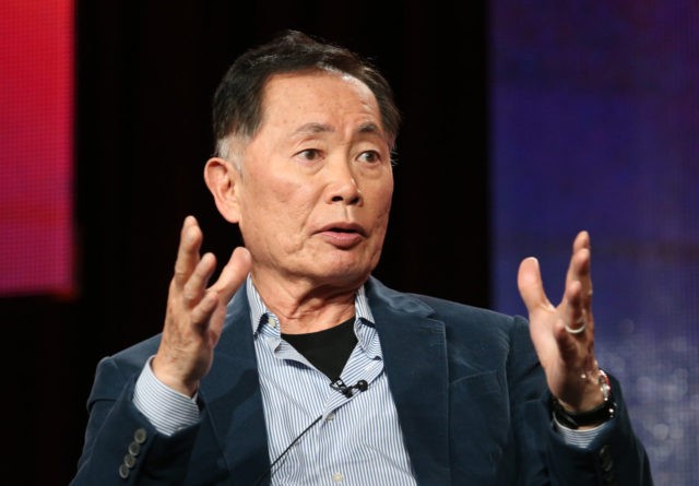 PASADENA, CA - JANUARY 21: Actor George Takei speaks onstage during the 'Pioneers of Television, Season 4, "Acting Funny", "Breaking Barriers", "Doctors and Nurses", and "Standup to Sitcom" ' panel discussion at the PBS portion of the 2014 Winter Television Critics Association tour at Langham Hotel on January 21, 2014 …