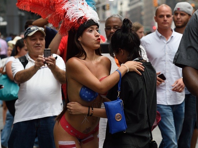 Topless Painted Women Get Times Square Welcome From 