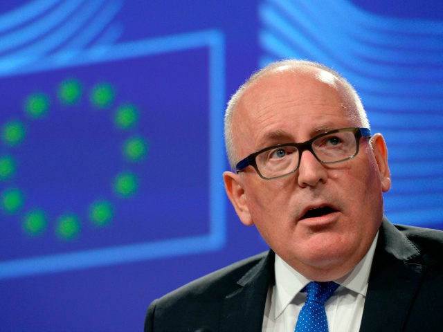 First Vice-President of the European Union Commission Frans Timmermans talks to the media about the situation in Poland at the European Union Commission headquarter in Brussels on July 19, 2017. / AFP PHOTO / THIERRY CHARLIER (Photo credit should read THIERRY CHARLIER/AFP/Getty Images)