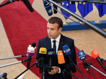French President Emmanuel Macron arrives for his first summit since winning the Presidency, at the EU Council headquarters ahead of a European Council meeting on June 22, 2017 in Brussels, Belgium.