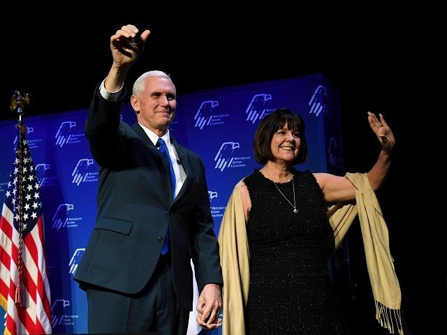 LAS VEGAS, NV - FEBRUARY 24: U.S. Vice President Mike Pence (L) and his wife Karen Pence