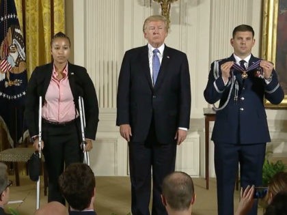 Trump gives Medal of Valor to first responders at Scalise shooting.