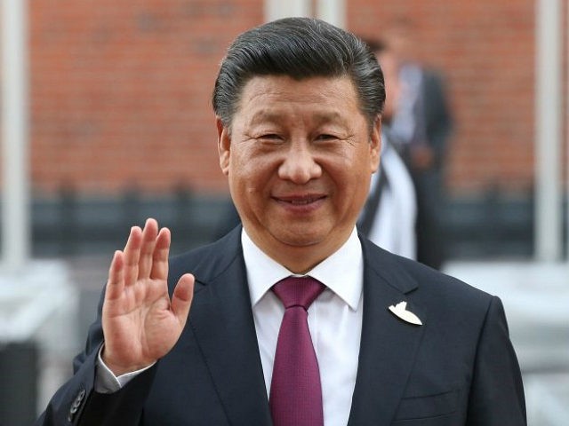 HAMBURG, GERMANY - JULY 07: (RUSSIA OUT) Chinese President Xi Jinping waves arriving to th