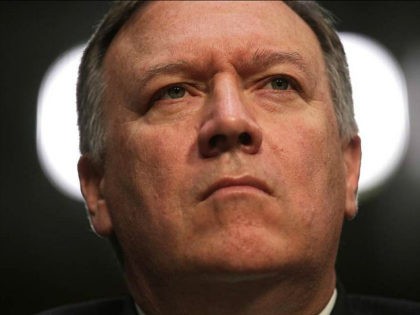 WASHINGTON, DC - MAY 11: Central IntelligenceæAgency Director Mike Pompeo testifies before the Senate Intelligence Committee with the other heads of the U.S. intelligence agencies in the Hart Senate Office Building on Capitol Hill May 11, 2017 in Washington, DC. The intelligence officials were questioned by the committee during the …