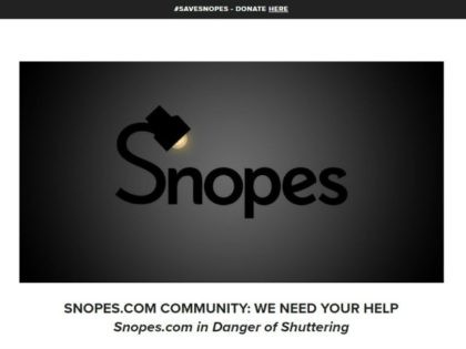 The save snopes website, raising funs to keep left-wing fact checker Snopes alive