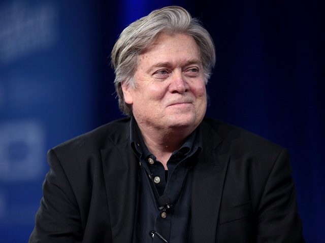 Chief White House Strategist Steve Bannon speaking at the 2017 Conservative Political Action Conference (CPAC) in National Harbor, Maryland.
