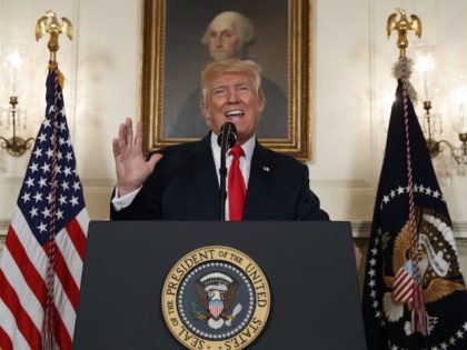 President Donald Trump speaks about the deadly white nationalist rally in Charlottesville, Va., in the Diplomatic Room of the White House, Monday, Aug. 14, 2017, in Washington. (AP Photo/Evan Vucci)