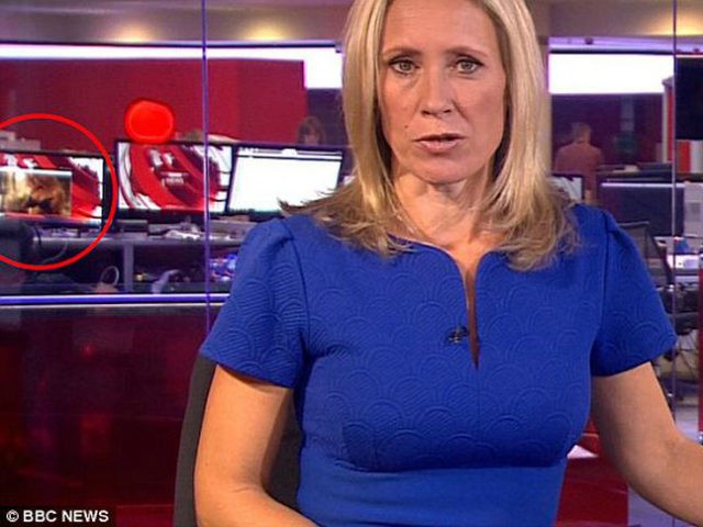 Viewers of a live BBC newscast got exposed to some explicit content after a video of a woman exposing her bare breasts playing on a computer screen in the background made it into the live shot of BBC News at Ten.
