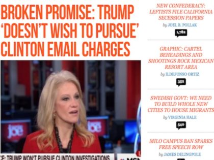 Breitbart News Broken Promises Kellyanne Conway Headlines HRC