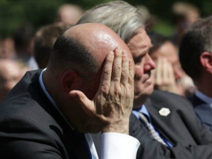 WASHINGTON, DC - JUNE 01: National Economic Council Director Gary Cohn wipes away sweat wh