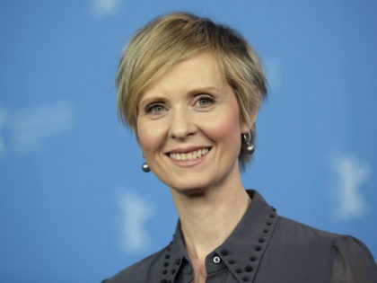 In this Sunday, Feb. 14, 2016 file photo, Actress Cynthia Nixon poses for the photographers during a photo call for the film 'A Quiet Passion' at the 2016 Berlinale Film Festival in Berlin, Germany, Cynthia Nixon’s name is being mentioned as a possible candidate for governor in New York, Friday, …