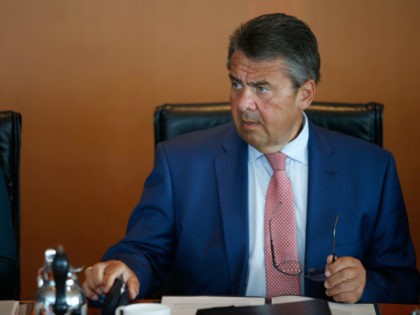 German Vice Chancellor and Foreign Minister Sigmar Gabriel leads the weekly cabinet meeting on August 2, 2017 at the Chancellery in Berlin. / AFP PHOTO / AXEL SCHMIDT (Photo credit should read AXEL SCHMIDT/AFP/Getty Images)