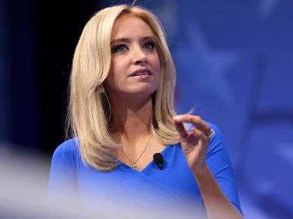 Kayleigh McEnany speaking at the 2017 Conservative Political Action Conference (CPAC) in National Harbor, Maryland.