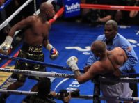 LAS VEGAS, NV - AUGUST 26: Referee Robert Byrd stops the fight in round 10 with a TKO of Conor McGregor by Floyd Mayweather Jr. in their super welterweight boxing match on August 26, 2017 at T-Mobile Arena in Las Vegas, Nevada. (Photo by Sean M. Haffey/Getty Images)