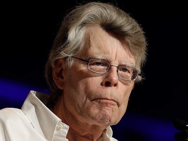 Author Stephen King speaks at Book Expo America, Thursday, June 1, 2017, in New York. King and his son, Owen, have co-written a novel, Sleeping Beauties, to be published in September. (AP Photo/Mark Lennihan)
