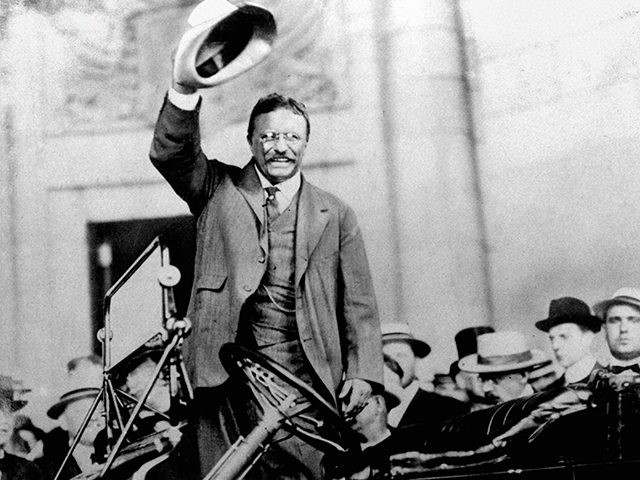Theodore Roosevelt campaigns for the Presidency in 1904. (AP Photo)