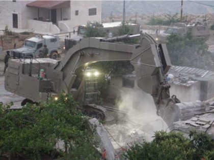 The August 16, 2017 demolition of the family home of 19-year-old Omar al-Abed, the terrorist behind the deadly terror attack in the settlement of Halamish on July 21, 2017, in the northern West Bank village of Kobar. (IDF Spokesperson's Office)