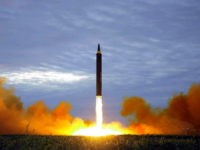 north-korea-missile-over-japan-8-29-17-getty This picture from North Korea's official Korean Central News Agency (KCNA) taken on August 29, 2017 and released on August 30, 2017 shows North Korea's intermediate-range strategic ballistic rocket Hwasong-12 lifting off from the launching pad at an undisclosed location near Pyongyang. Nuclear-armed North Korea said on August 30 that …