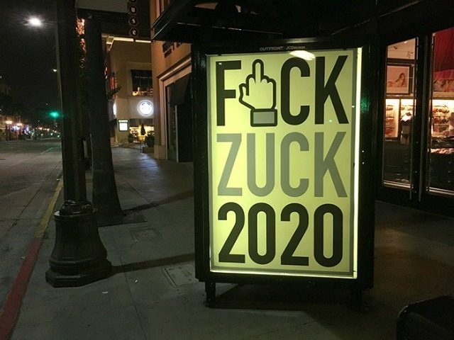 Posters taking aim at Mark Zuckerberg's political ambitions were put up by street artist Sabo in California