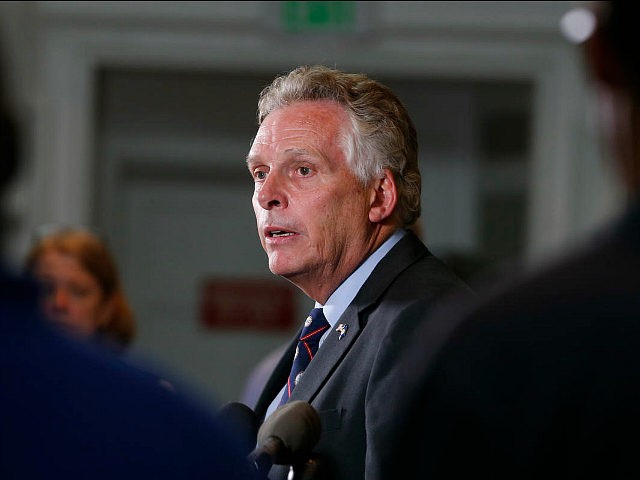 Virginia Gov. Terry McAuliffe addresses a news conference concerning the white nationalist