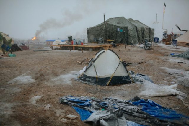 Campers prepare for the Army Corp's deadline to leave the Oceti Sakowin protest camp on Fe