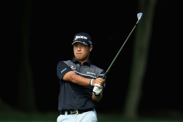 Hideki Matsuyama of Japan in action during practice for The Northern Trust at Glen Oaks Cl