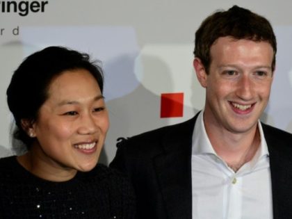 Facebook co-founder and CEO Mark Zuckerberg and his wife Priscilla Chan, shown in this 201