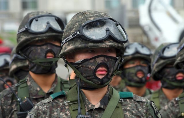 South Korean soldiers participate in an anti-terror drill on the sidelines of the Ulchi Fr