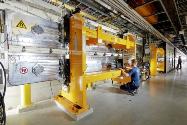 Part of the system of the European XFEL X-ray Free Electron laser at the XFEL facility nea
