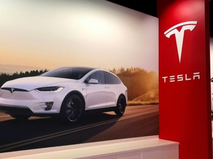 The Tesla Model X displayed at a showroom in Corte Madera, California