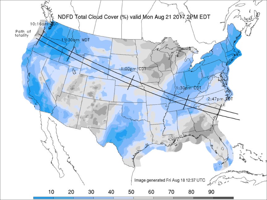 Eclipse weather forecast Best in West, least in East Breitbart