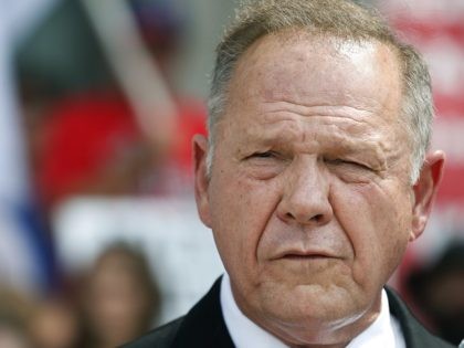 FILE - In this Aug. 8, 2016 file photo, Alabama Chief Justice Roy Moore speaks to the media during a news conference in Montgomery, Ala. Moore appeared before a judicial discipline panel Wednesday, Sept. 28, 2016, to answer accusations that he tried to block gay couples from marrying in the …