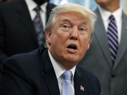 President Donald Trump speaks before signing a proclamation for a national day of prayer t