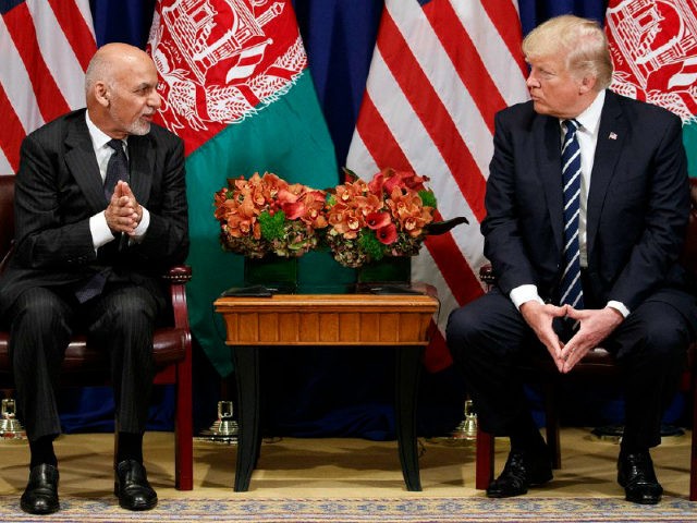 President Trump met with Afghan President Ashraf Ghani during the United Nations General Assembly in New York. Ghani praised Trump's new strategy in Afghanistan, saying it has made a "difference of day and night." (AP Photo/Evan Vucci)
