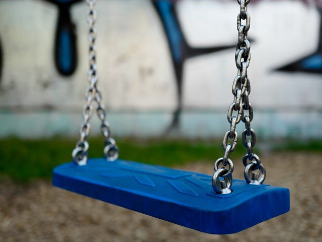 An empty swing is pictured at a Berlin playground on June 23, 2016. Is it possible to regret becoming a mother? The question first posed by an Israeli researcher has stirred a debate in Germany like in no other country, shattering a long-held taboo. / AFP / John MACDOUGALL / …